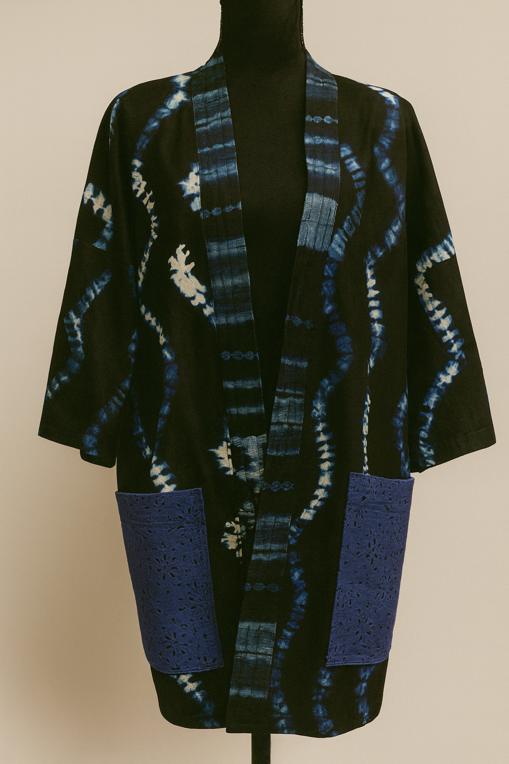 Indigo Shibori Kimono Jacket