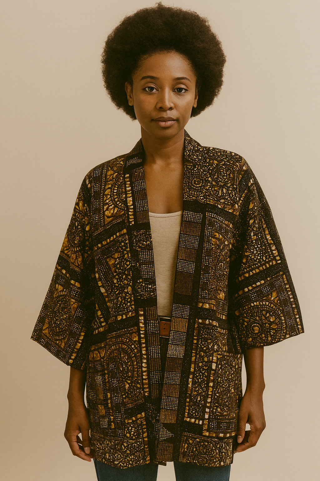 Ethnic Pattern Kimono Jacket