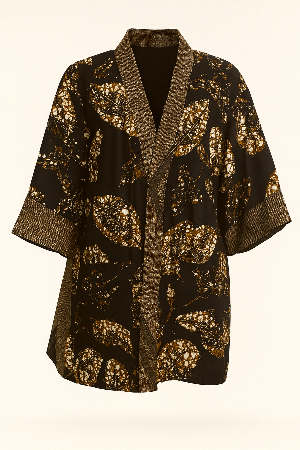 Black and Gold Kimono Jacket