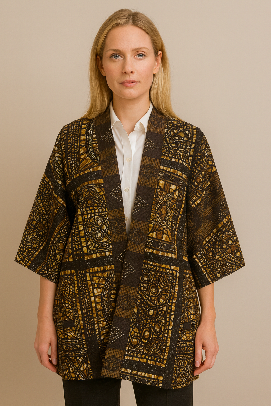 Ethnic Pattern Kimono Jacket