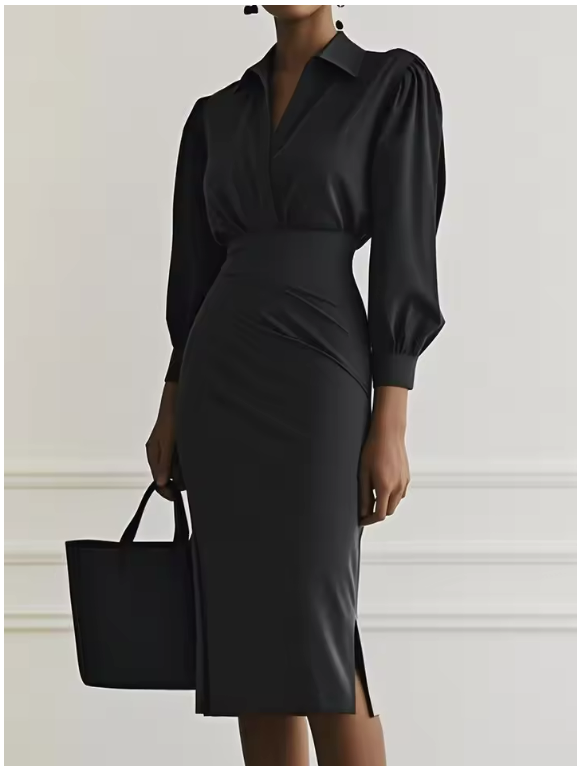 Elegant Black Midi Dress