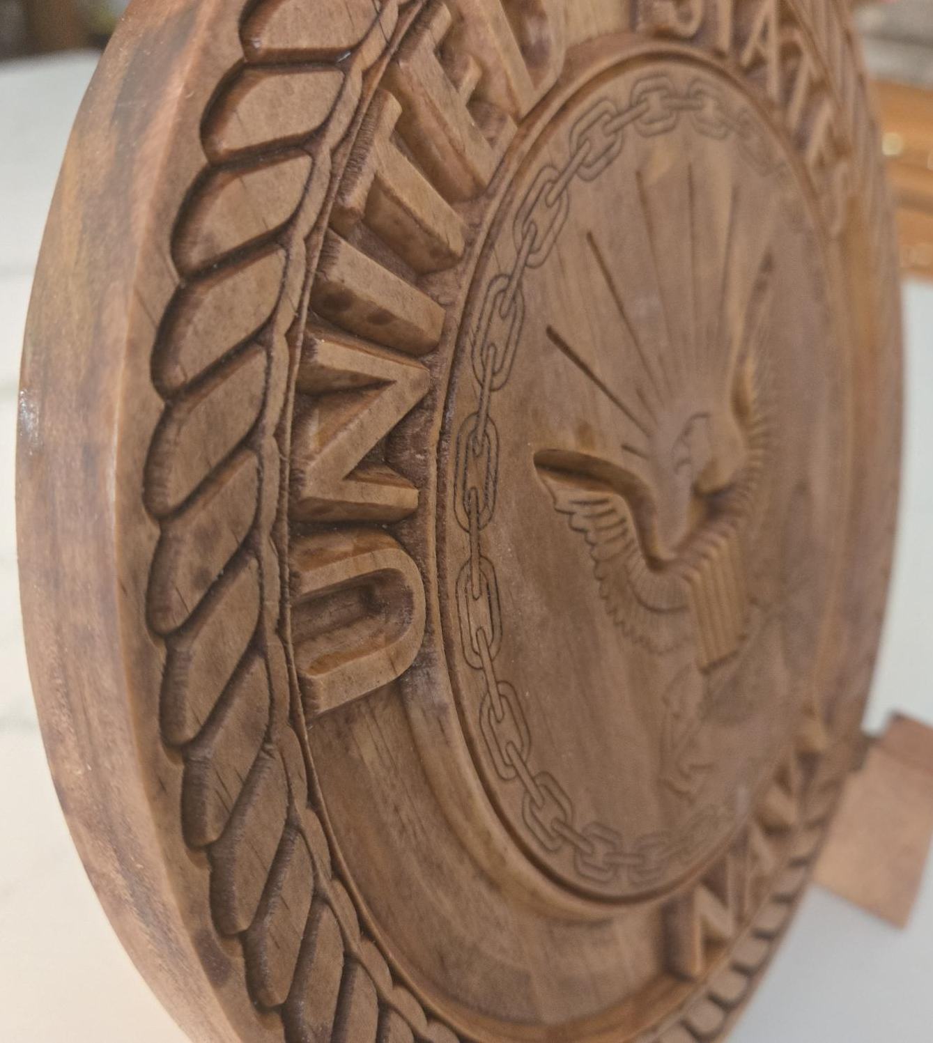 11" United States Naval Aviation Officers Wooden Plaque w/raised Text