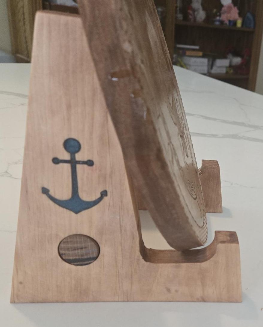 10" United States Navy Chief Raised Letters Wooden Plaque w/Deluxe stand