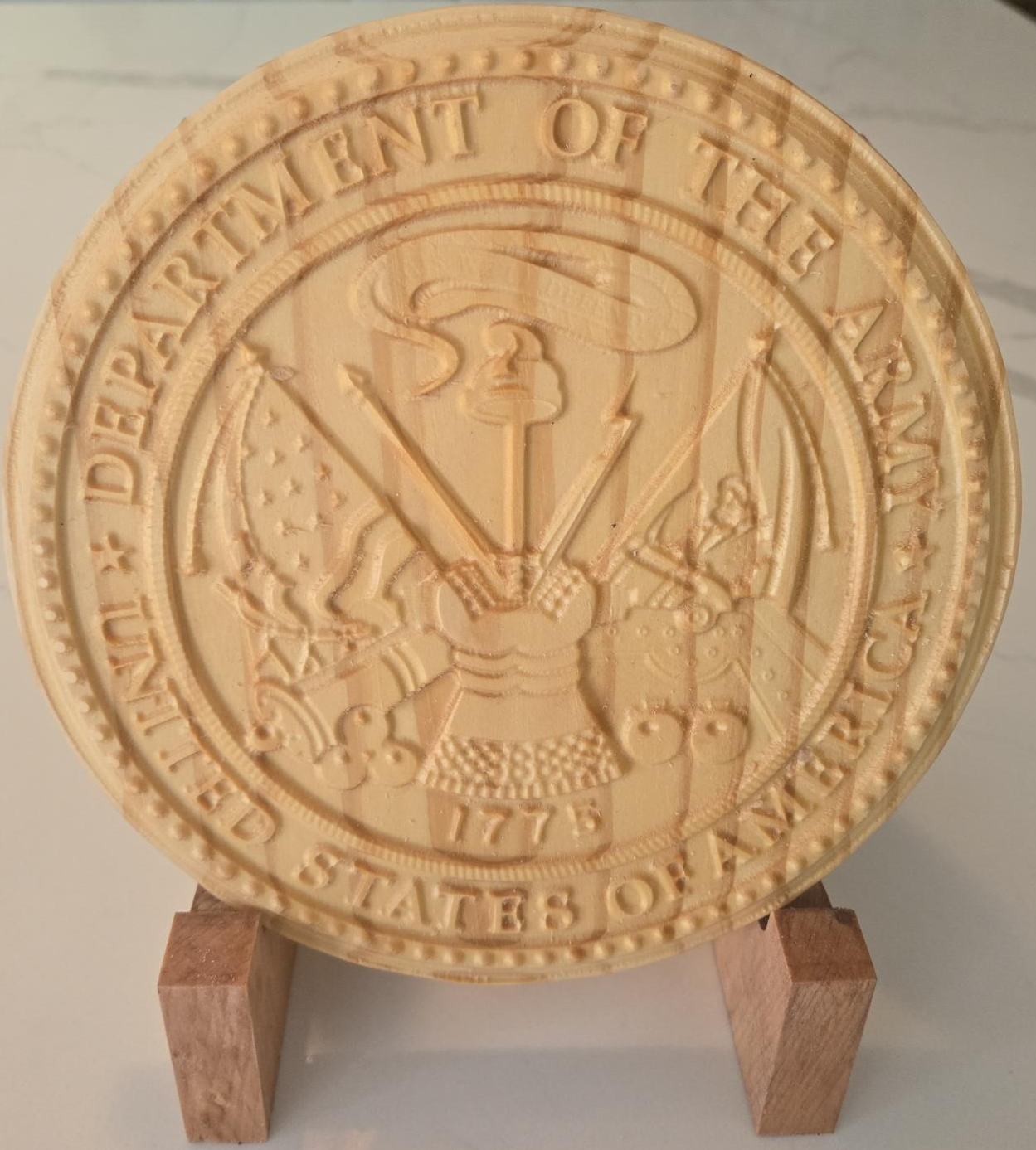 8" Raised Text 250 Anniversary Army Seal 11"