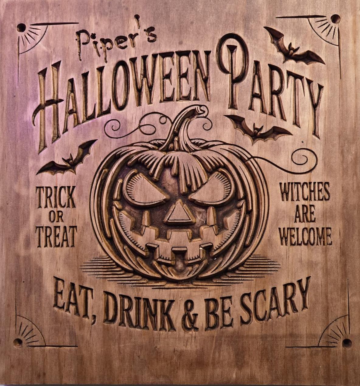 CUSTOM Halloween Party Wooden Sign