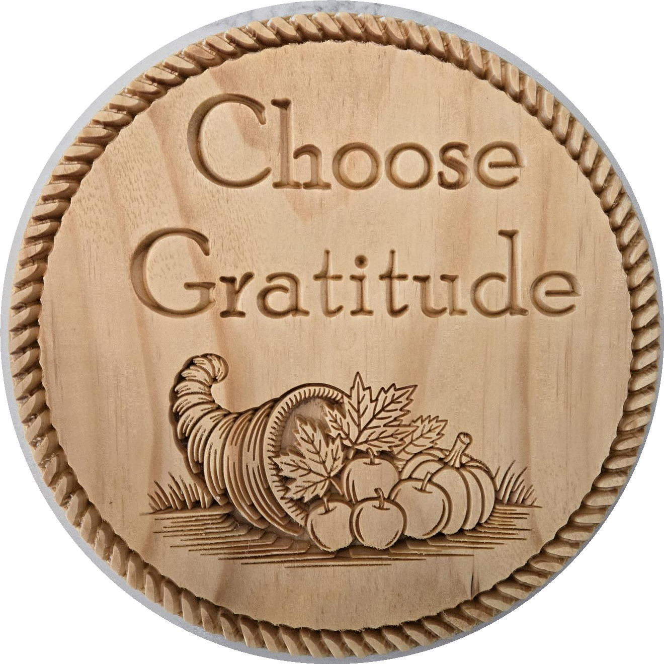 Choose Gratitude Wooden Plaque (Bowl Shape)