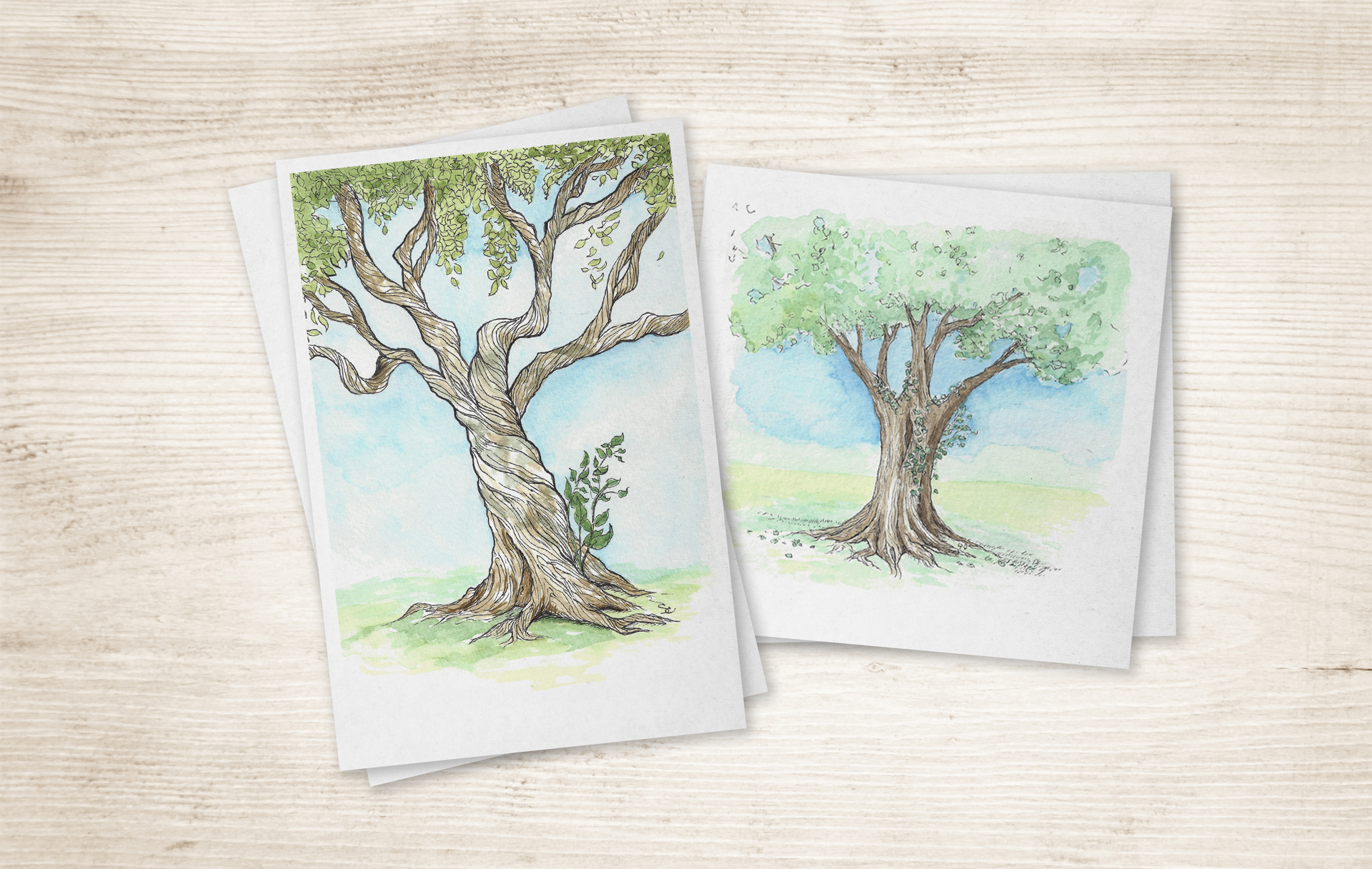 Seven Birds Tree Card 5x7 (Print)