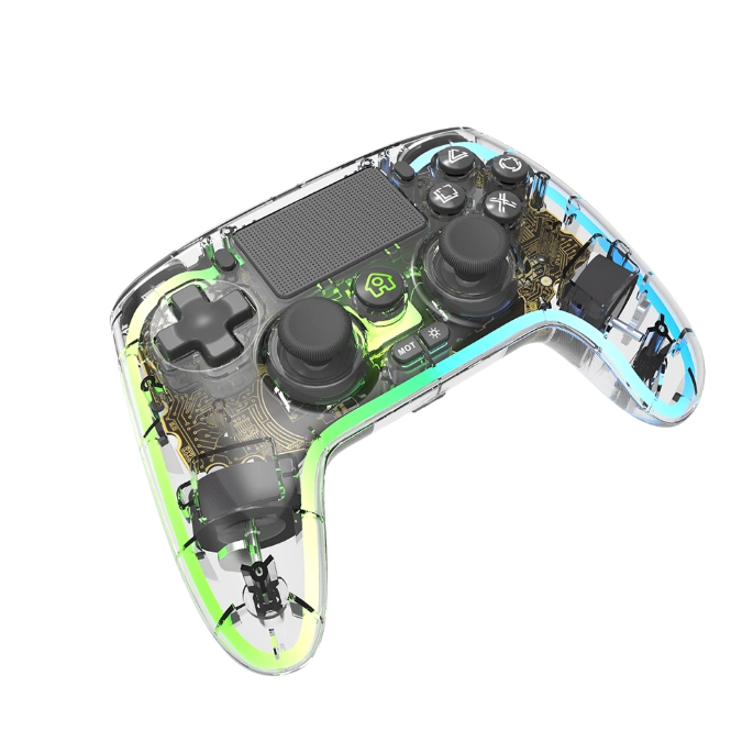 HS-PS4255CR 6in1 RGB LED Wireless Controller For PS4 /Switch /PC /PS3 /Android /IOS