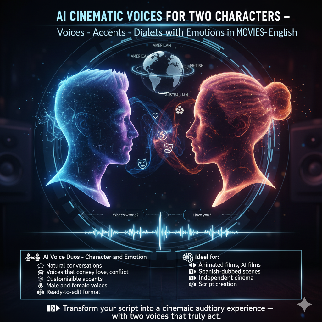 AI Cinematic Voices for Two Characters – Voices for 2-Character Dialogues – Movies – Videos