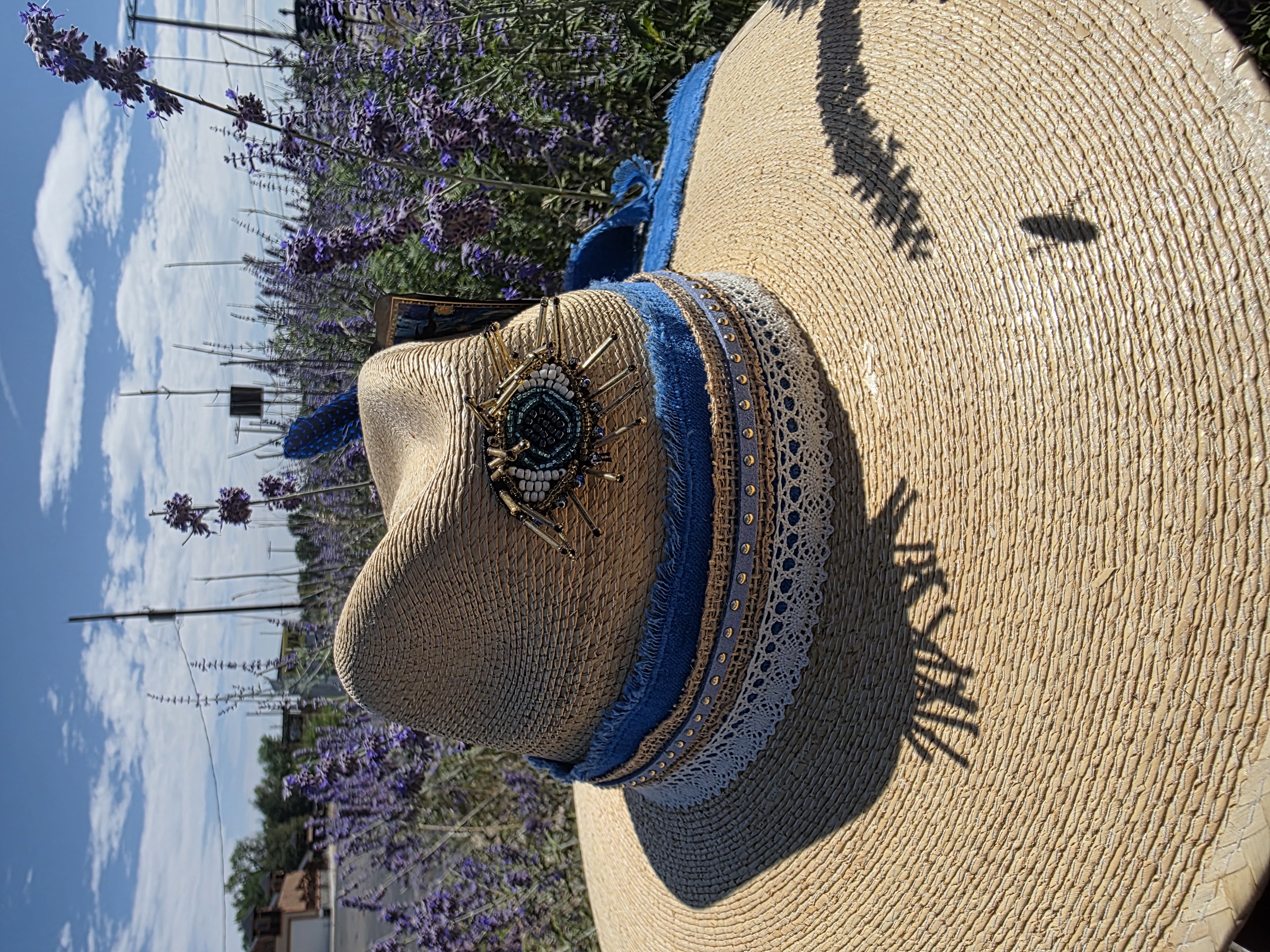Custom-made handcrafted straw hat in a summer style