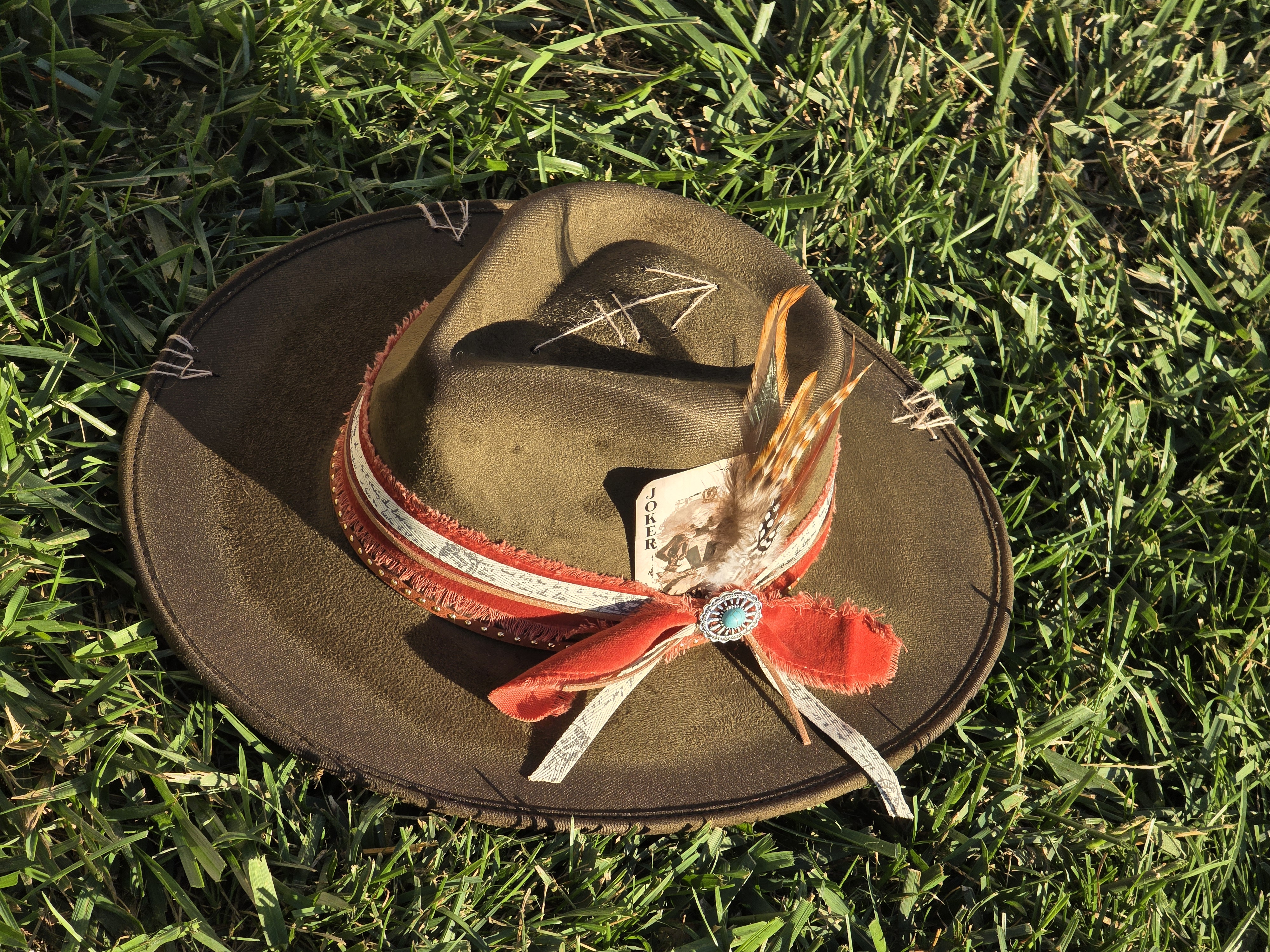 Suede Fedora Hat in Boho Chic style, perfect for a trip with the Joker’s luck.