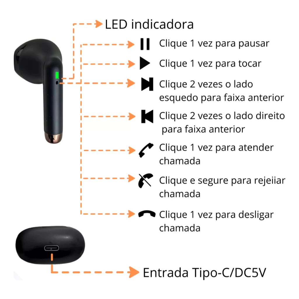 Fone de ouvido sem fio Kaidi KD-771