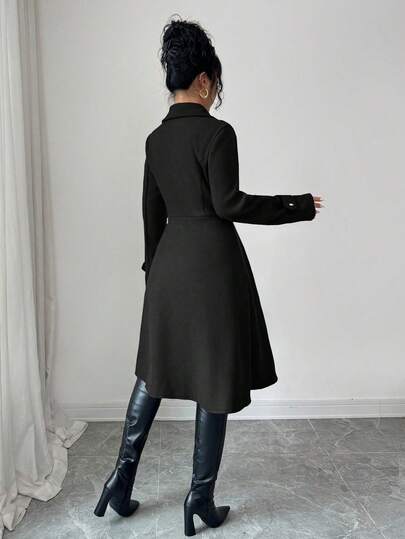 Elegant Black Long Sleeve Dress