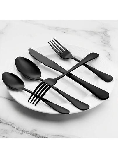 Matte Black Cutlery Set