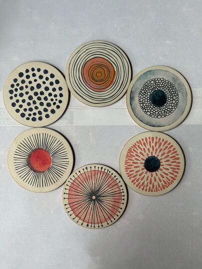 6pcs Summer Fruit Art Coaster Set