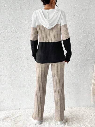 Color Block Knit Lounge Set