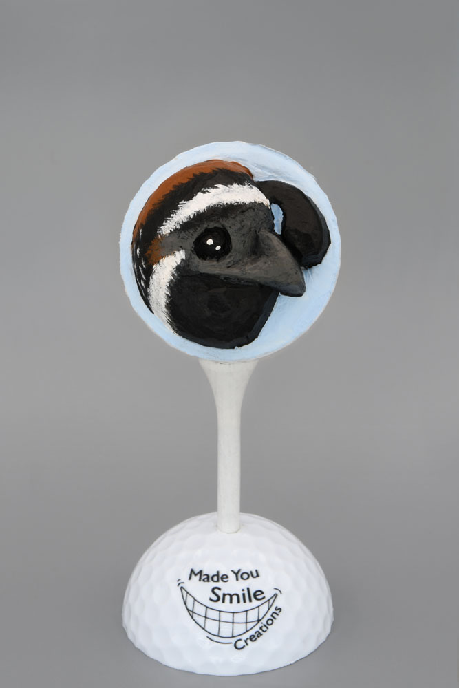 Quail Carved Golf Ball Art