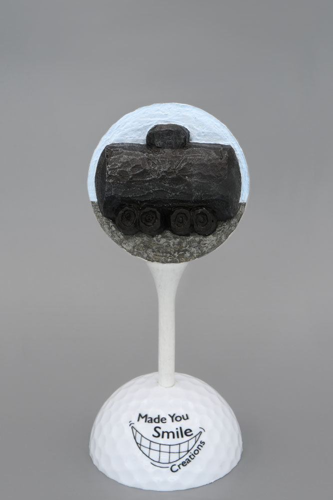 Train Tanker Car Carved Golf Ball Art