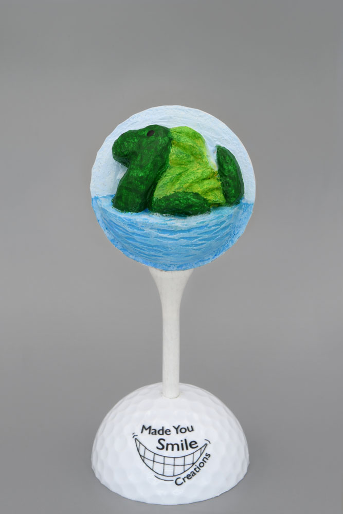 Lake Monster - Carved Golf Ball Art