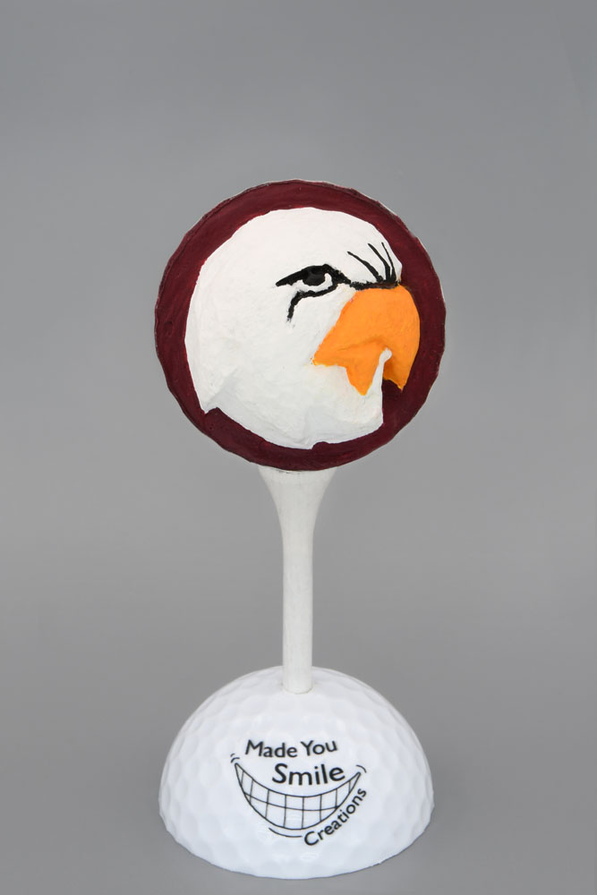 Eagle Mascot Carved Golf Ball Art