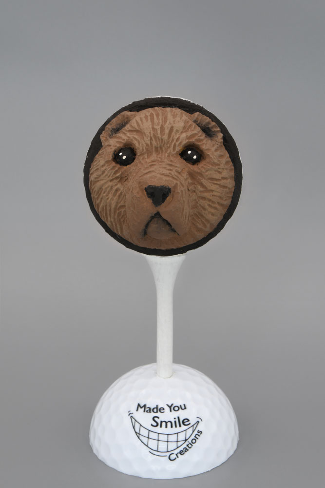 Teddy Bear Carved Golf Ball Art