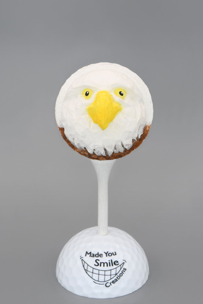 Eagle Carved Golf Ball Art