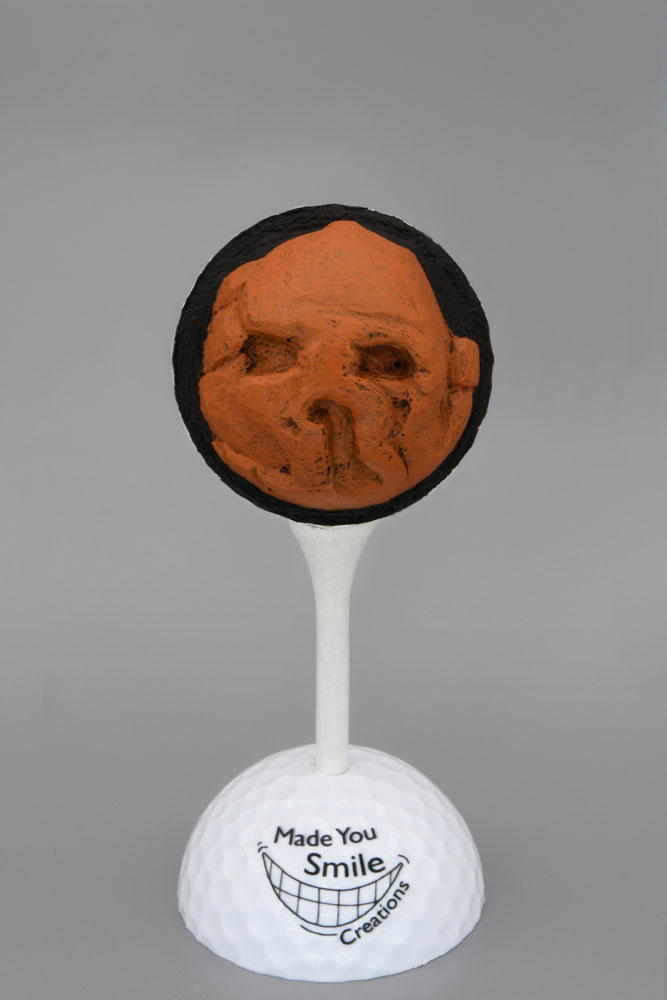 Skull Rock Carved Golf Ball Art