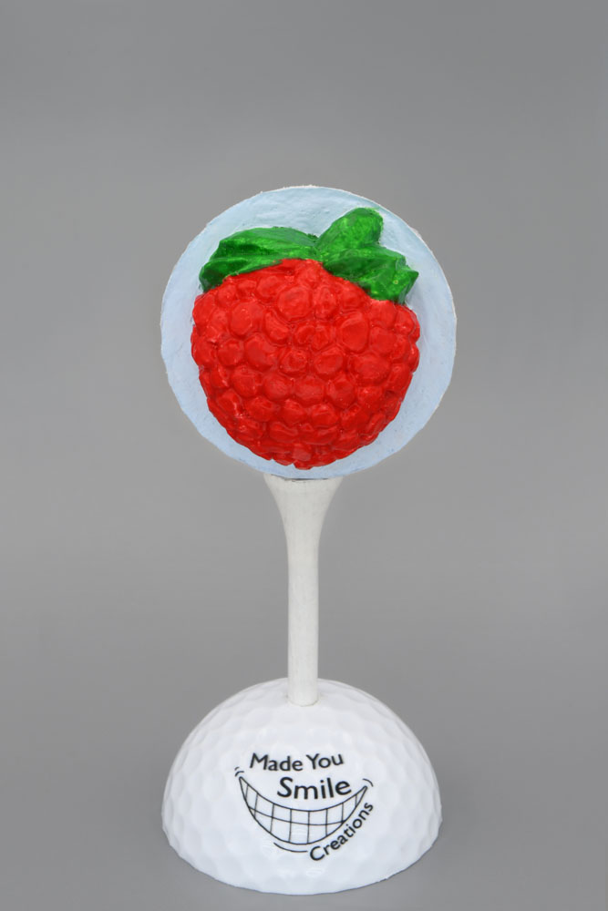 Raspberry Carved Golf Ball Art