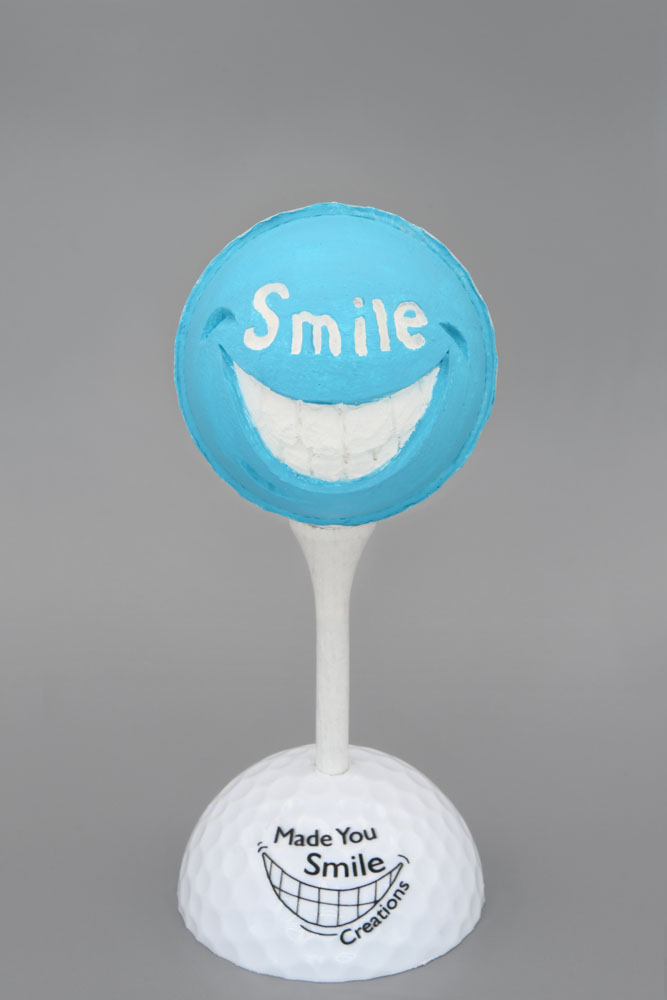 Smile Carved Golf Ball Art
