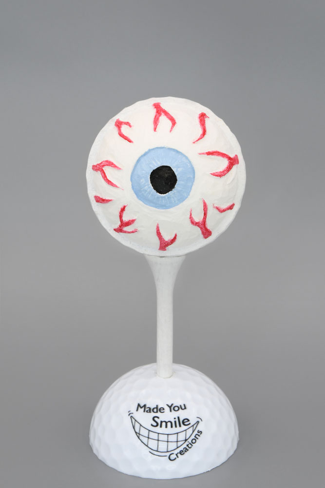 Eyeball Carved Golf Ball Art