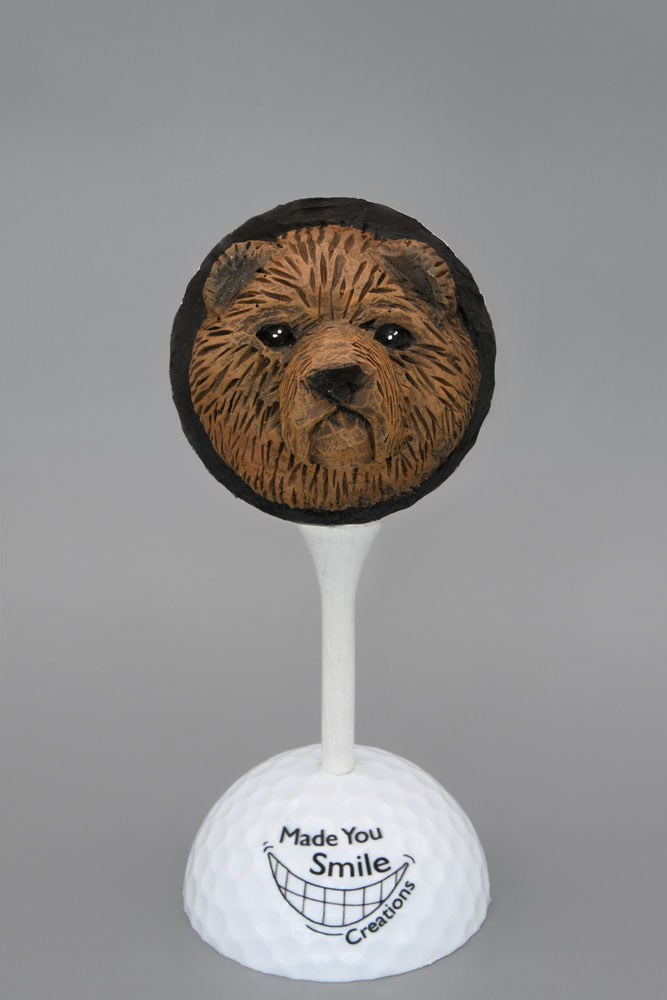 Mountain Bear Carved Golf Ball Art