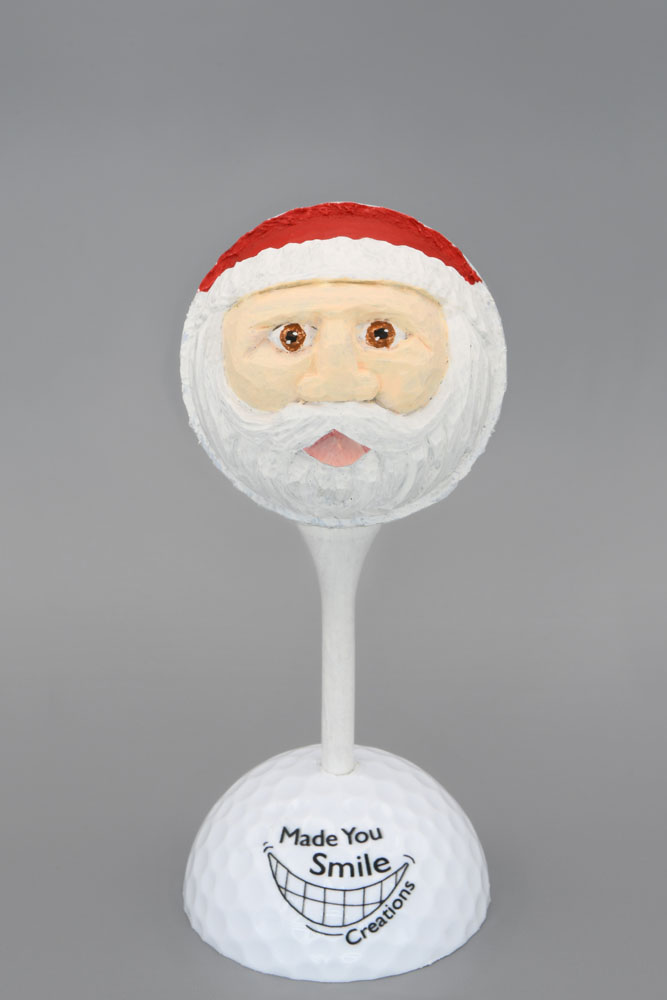 Santa Carved Golf Ball Art