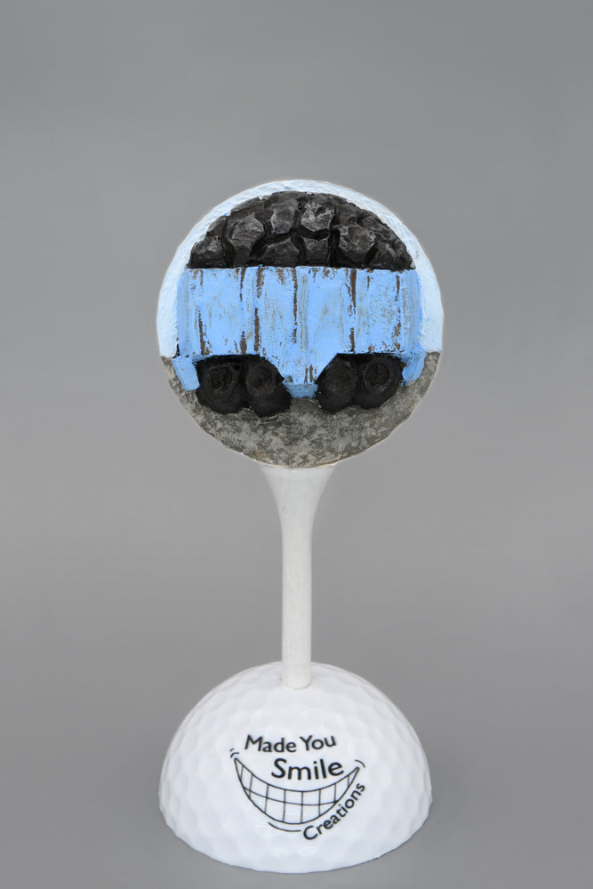 Train Coal Car Golf Ball Art