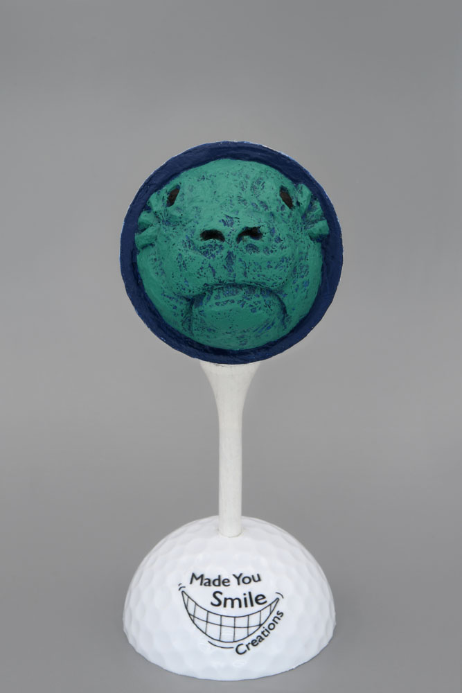 Lake Monster Head Carved Golf Ball Art