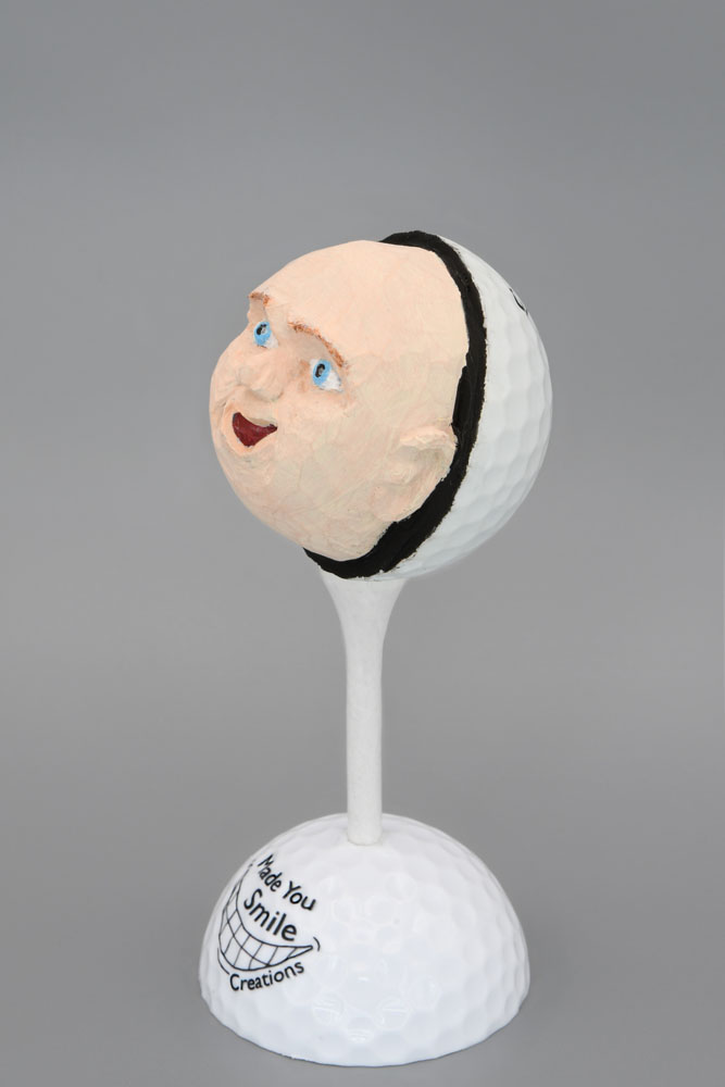 Buddha Baby Carved Golf Ball Art