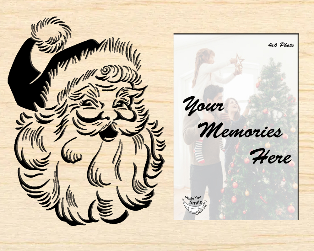 Santa Wood Art Photo Mat