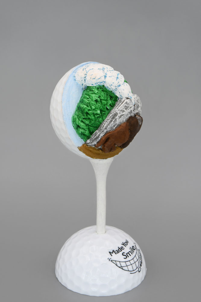 Old Faithful Carved Golf Ball Art