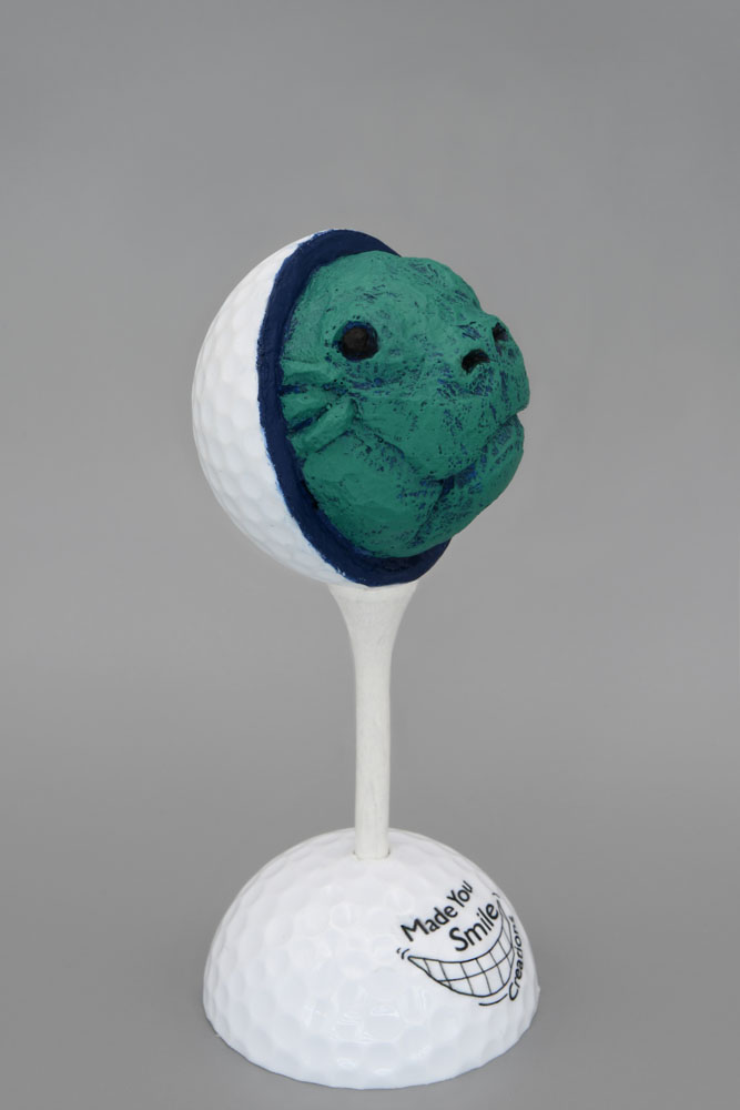 Lake Monster Head Carved Golf Ball Art
