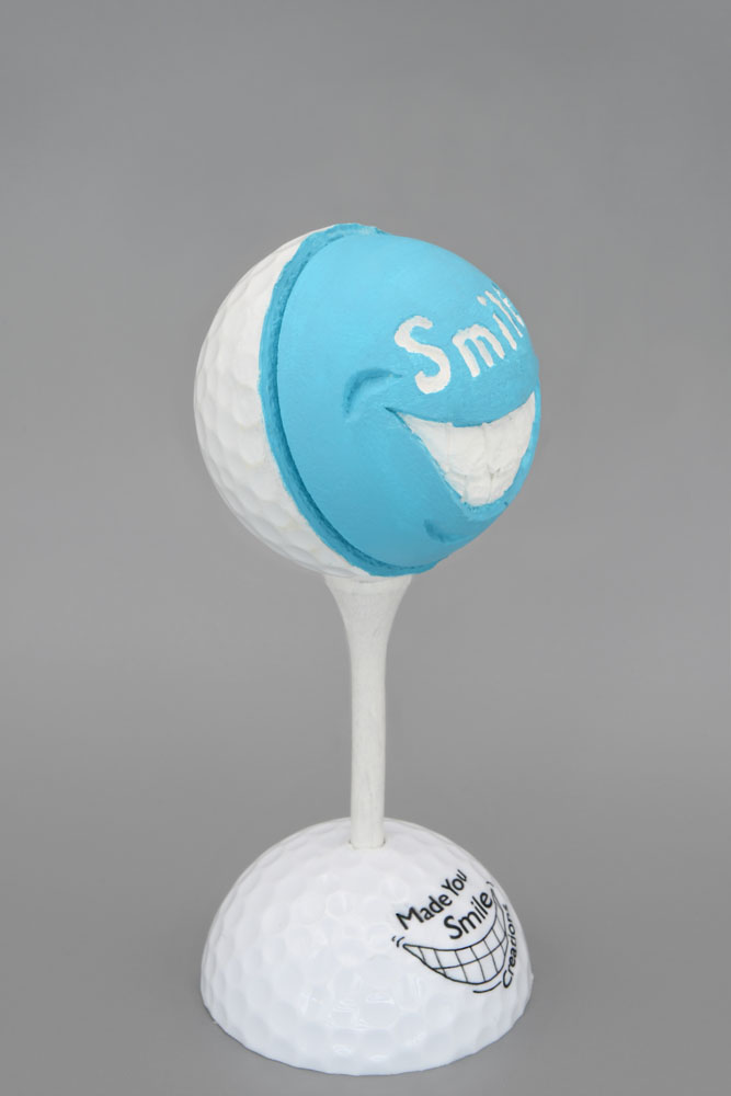 Smile Carved Golf Ball Art