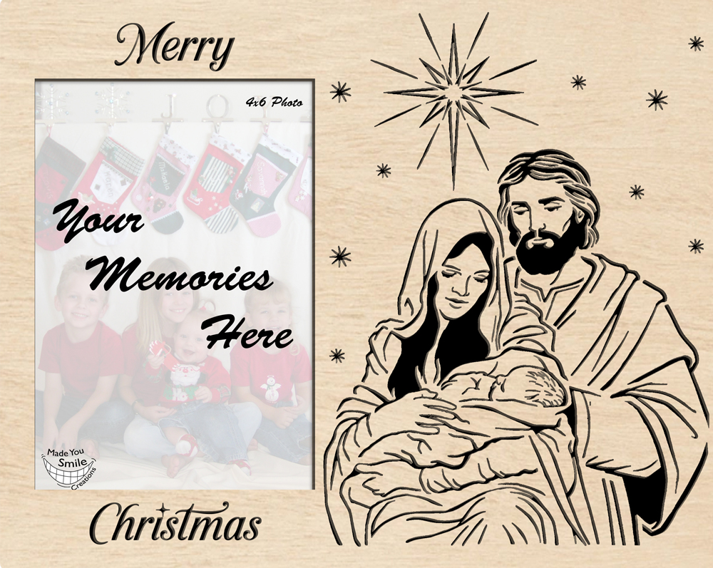 Nativity Wood Art Photo Mat