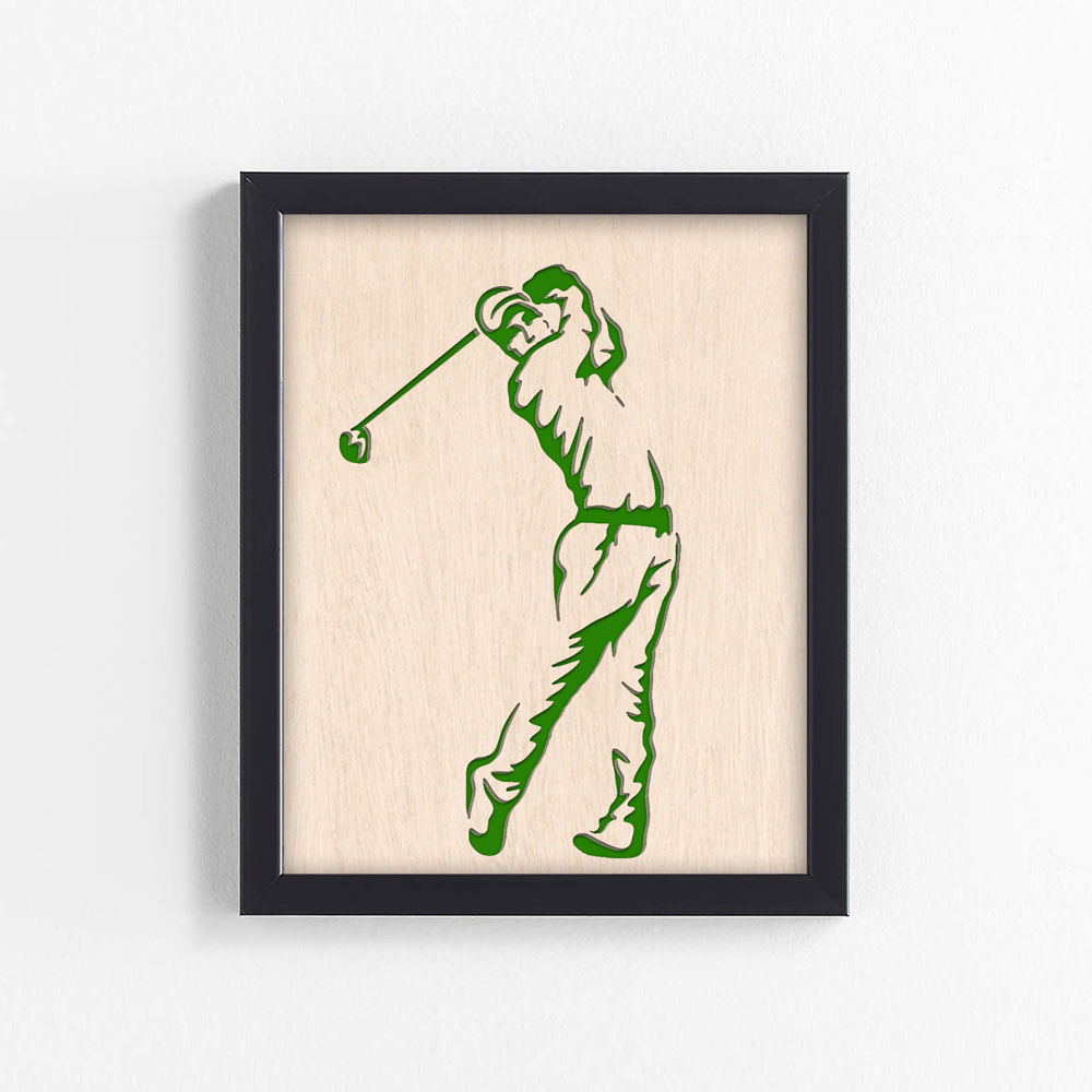 Golfer Wood Art   