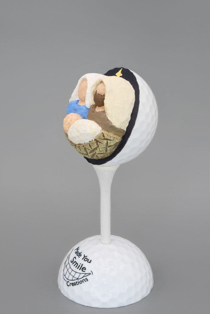 Nativity Carved Golf Ball Art