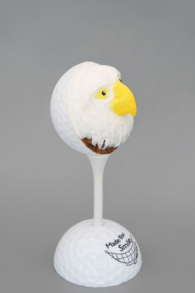 Eagle Carved Golf Ball Art