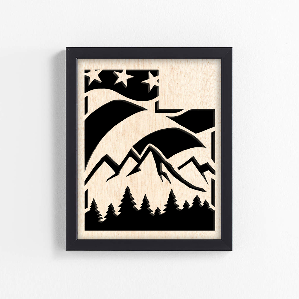 Patriotic Utah Wood Art