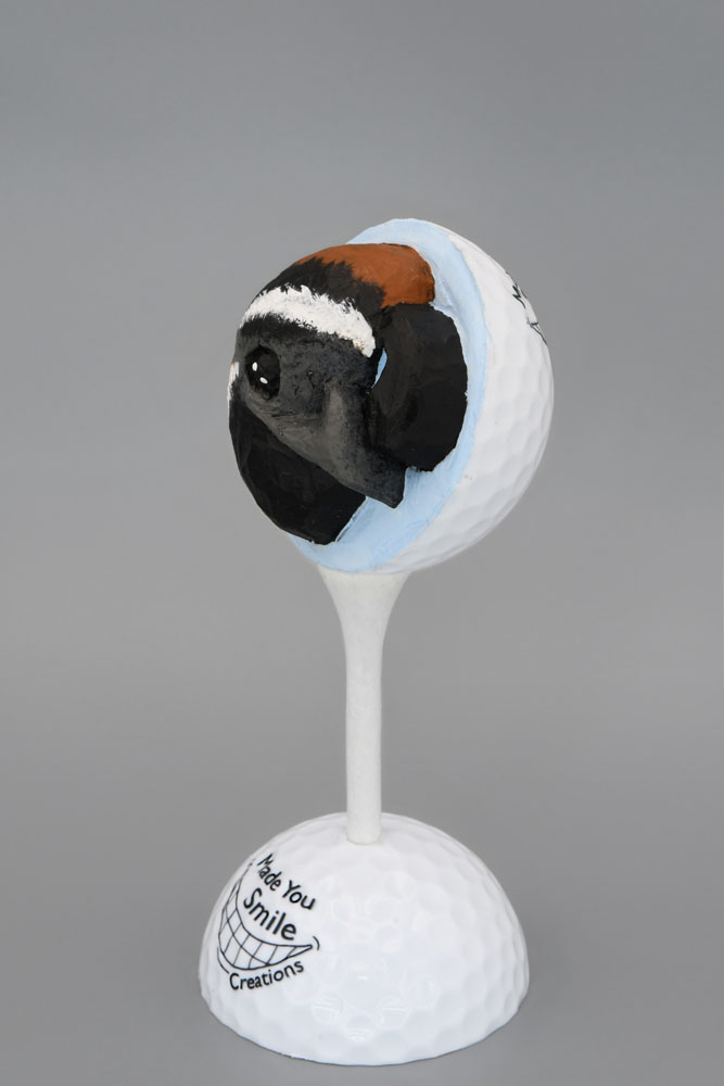 Quail Carved Golf Ball Art