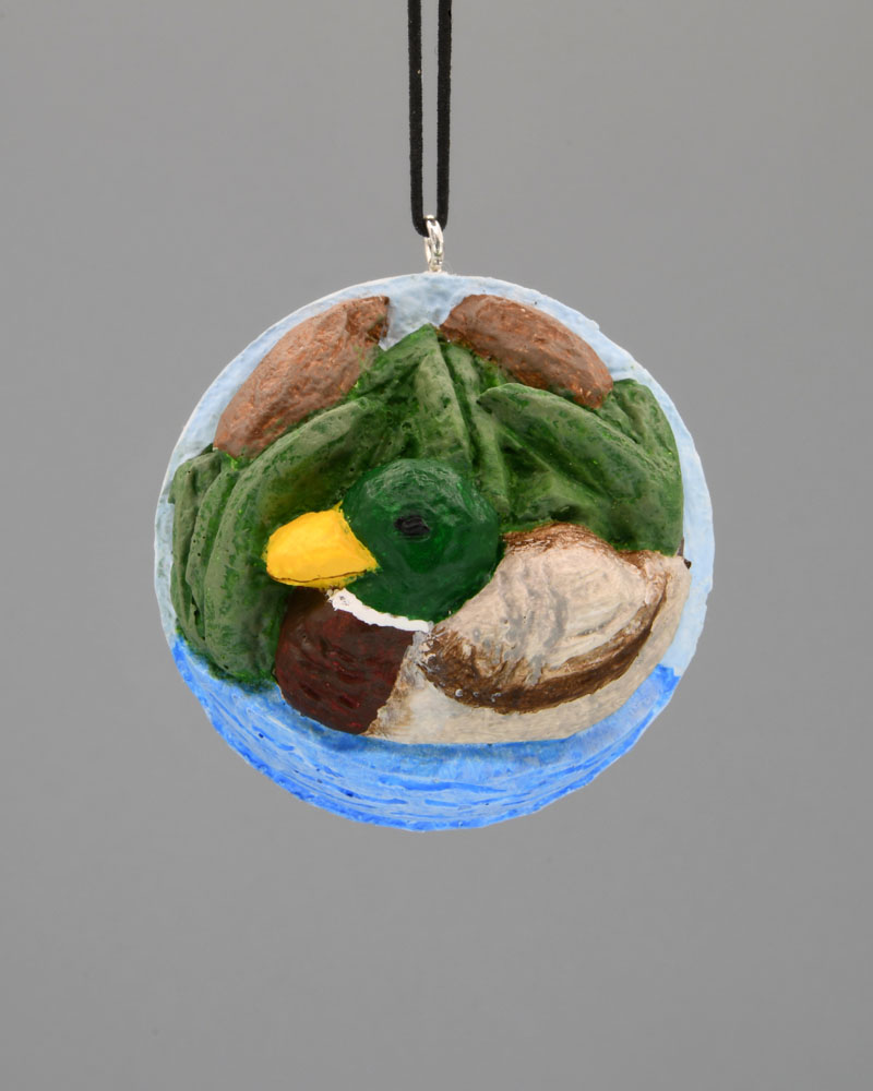 Mallard Duck Carved Golf Ball Art