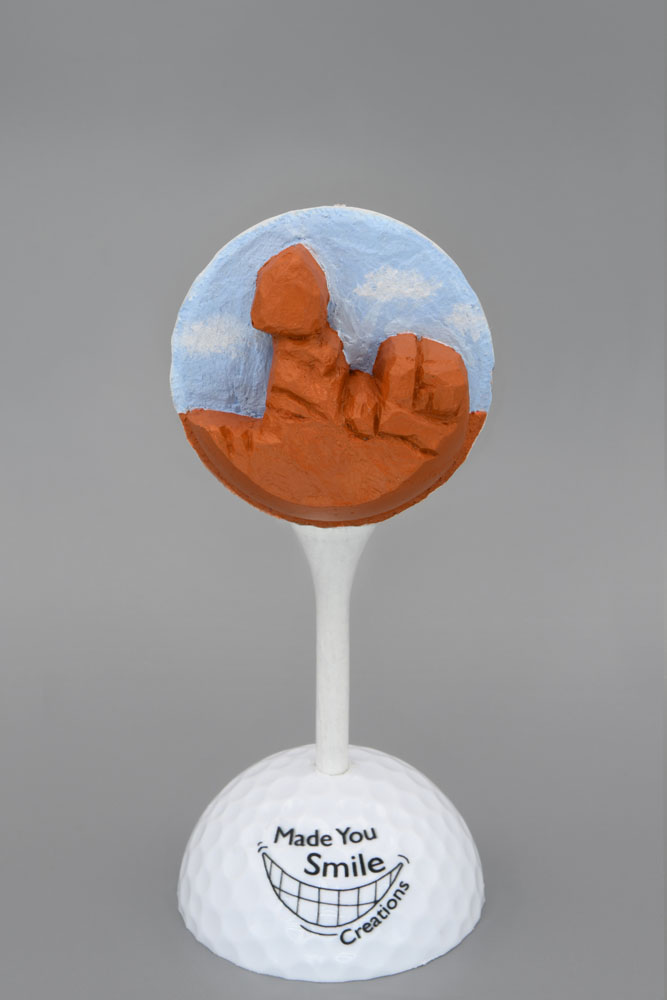 Balanced Rock - Arches National Park Utah Carved Golf Ball Art