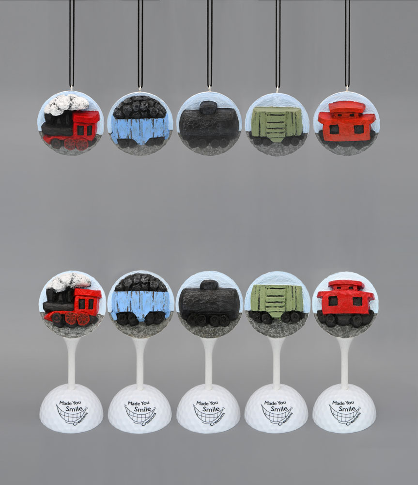 Train Carved Golf Ball Set
