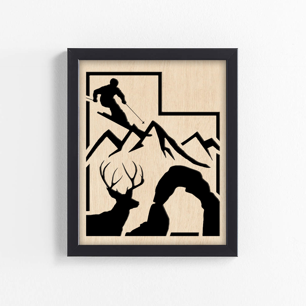 Utah Outdoor Life Wood Art   