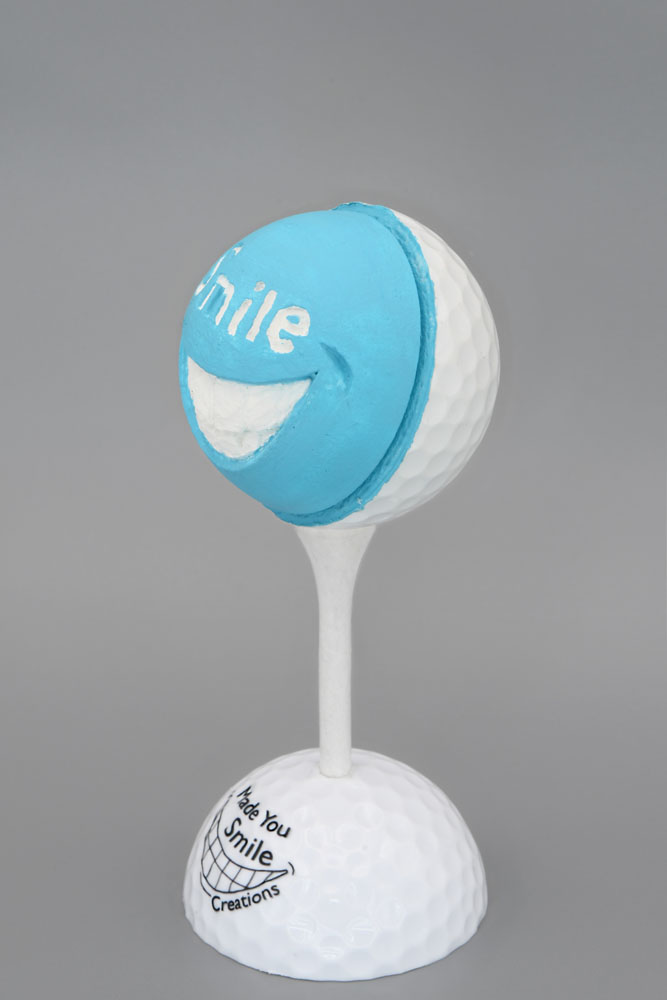 Smile Carved Golf Ball Art